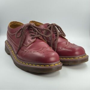 Dr. Martens 3989 Brogue Cherry Red Oxford Wingtip Men’s Shoes Size 6